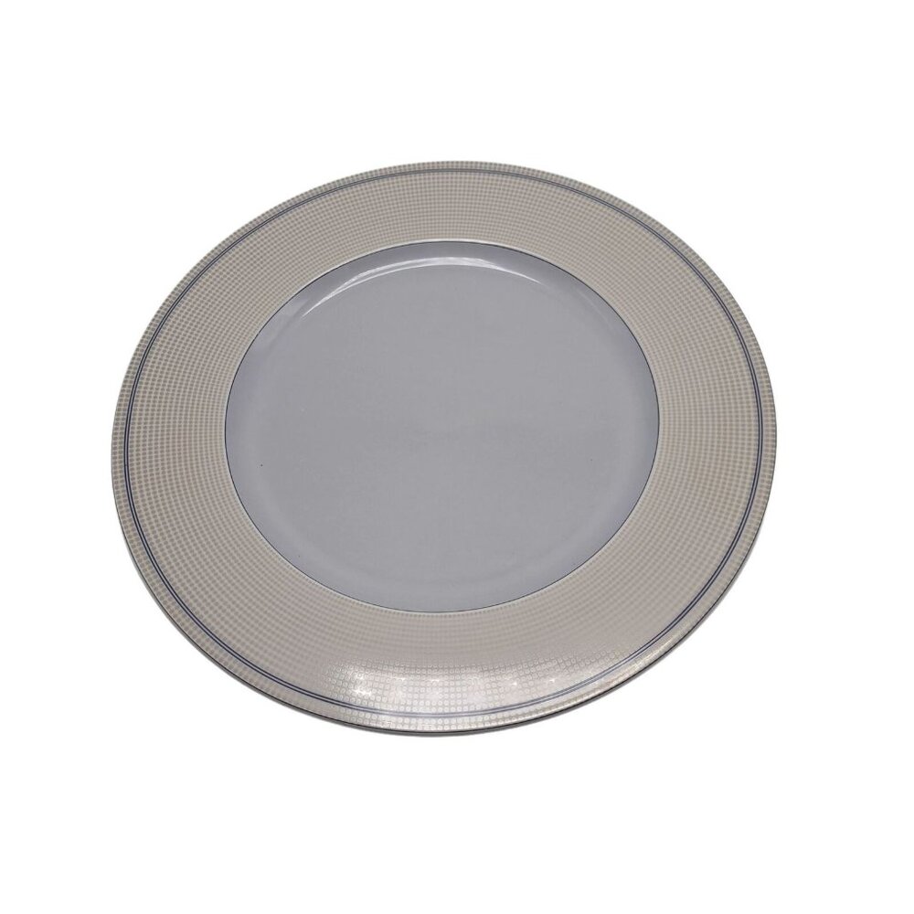 Mikasa Silver Jewels 12" Chop Plate Fine China White Silver Elegant Design